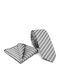 Legend Accessories Männer Krawatten Seide mit Muster in Silber Farbe