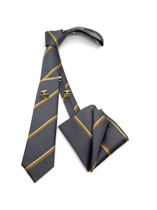 Legend Accessories Men's Tie Set Printed in Gray Color