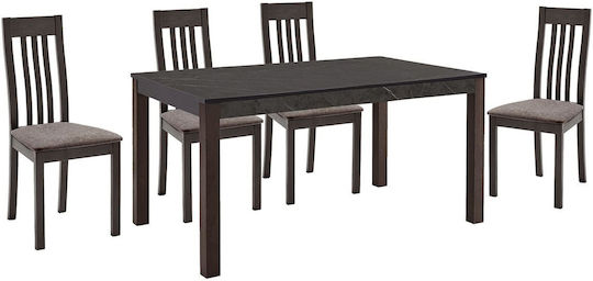 Sufragerie Sabinio 5buc Greystone / Dark Walnut 135x80buc Sufragerie Sabinio 5buc Greystone / Dark Walnut 135x80buc