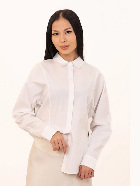 DKNY Women's Long Sleeve Shirt White