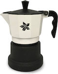 Coffee Island Stovetop Espresso Pot 3 Cups Alb