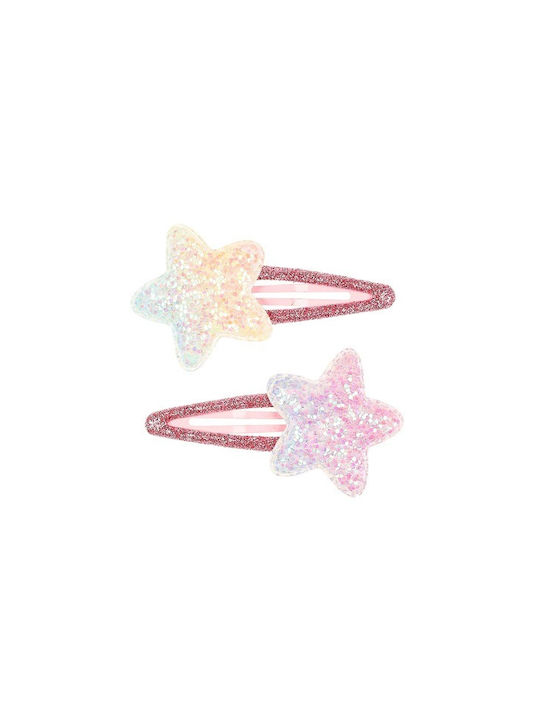 Souza For Kids Set Kids Hair Clips with Hair Clip Star in Pink Color 2pcs