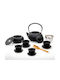 Lumaland Teekessel mit Tasse Gusseisen Schwarz 1400ml 12 Stück