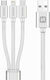Swissten Плетена USB към Lightning / Type-C / micro USB Кабел Сребрист 1.2м (72501102)