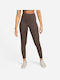 Nike One Women's Training Legging High Waisted Dri-Fit Brown