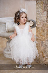 Stova Bambini Ecru Tulle Baptism Dress