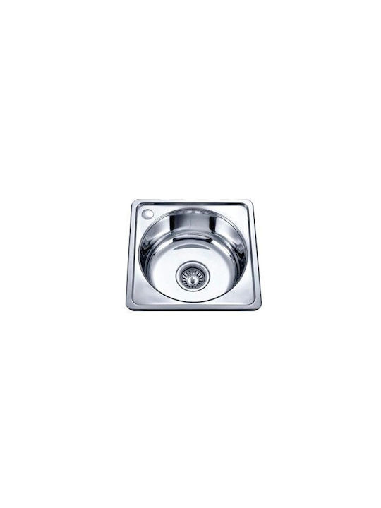 Inter Ceramic Ick Drop-In Chiuvetă Inox cu robinet L40xW40cm Argint