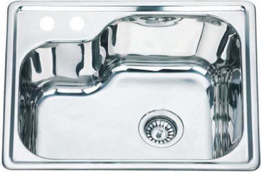 Inter Ceramic Ick Drop-In Кухненски Мивка Inox Дължина 56xШирина 45см Сребрист