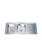 Inter Ceramic Ένθετος Νεροχύτης Inox με Μπαταρία Μ120xΠ50cm Ασημί