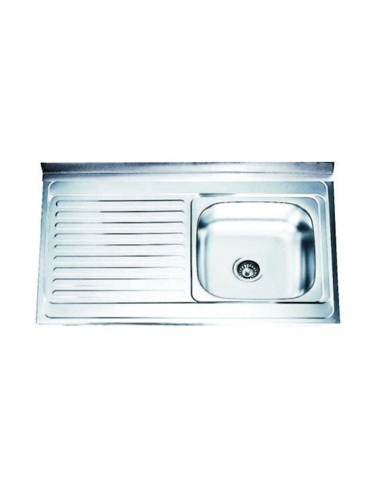 Inter Ceramic Alpaca Ένθετος Νεροχύτης Inox Μ100xΠ60cm Ασημί