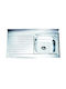 Inter Ceramic Alpaca Ένθετος Νεροχύτης Inox Μ100xΠ60cm Ασημί