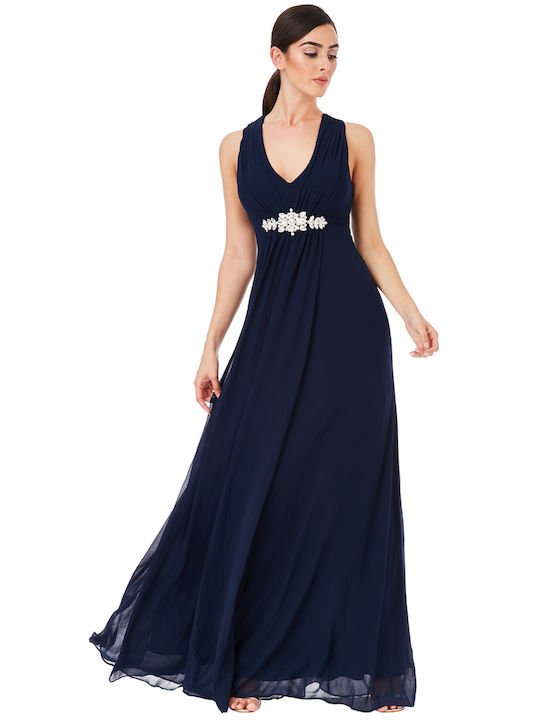 Sommer Maxi Kleid für Hochzeit / Taufe Blue Navy