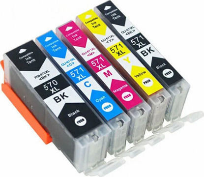 Stain Πακέτο Συμβατών Μελανιών Εκτυπωτή InkJet Canon 0333C001/CLI571XL Ματζέντα 5τμχ