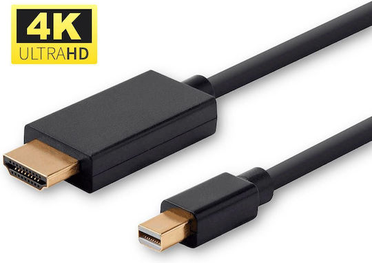 Microconnect Kabel Mini-DisplayPort-Stecker - HDMI-Stecker 1m Schwarz (MDPHDMI1B-4K)