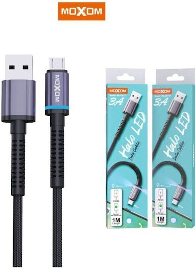 Moxom LED USB 2.0 до микро USB кабел Черен 1м 1бр