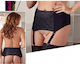 Cottelli Collection Plus Size Ζαρτιέρες με Δαντέλα Μαύρες