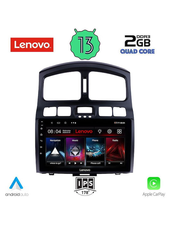 Lenovo Lvd Ηχοσύστημα Αυτοκινήτου για Hyundai Santa Fe 2003-2006 (Bluetooth/USB/WiFi/GPS/Apple-Carplay) με Οθόνη Αφής 9"