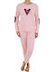 Fawn Winter Damen Pyjama-Set Rosa