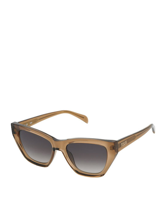 Tous Women's Sunglasses with Brown Plastic Frame and Gray Gradient Lens