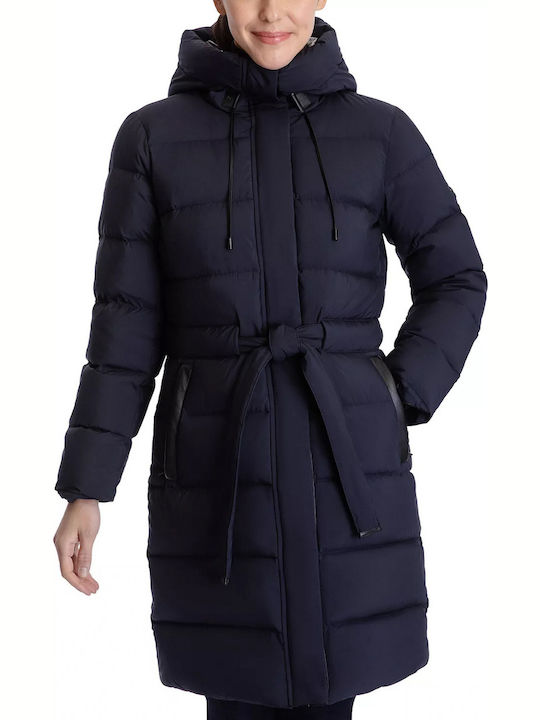 Women's Short Puffer Jacket for Winter Blue