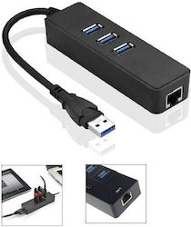 Microconnect USB 2.0 Hub 3 Porturi cu conexiune USB-A / Ethernet