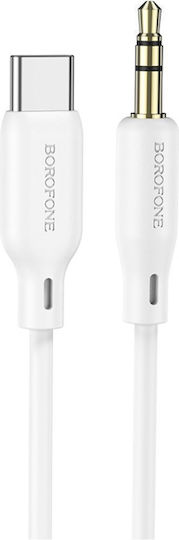 Borofone USB 2.0 Cable USB-C male - 3.5mm White 1m