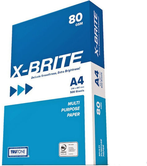 X-brite Χαρτί Εκτύπωσης A4 80gr/m² 500 φύλλα