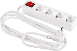 Elcan Steckdosenleiste 4 Steckdosen mit Kabel 1,5m