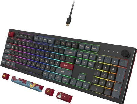 Montech MKey Darkness Gaming Tastatură Mecanică cu Gateron G-Pro Red comutatoare și iluminare RGB (Engleză US)