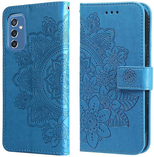 5g 7-petal Flowers Embossed Book Δερμάτινο / Δερματίνης / Σιλικόνης Μπλε (Galaxy M52)