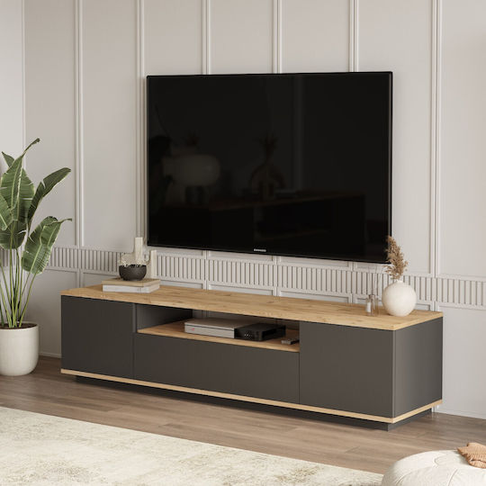 Έπιπλο Τηλεόρασης Anthracite-oak Μ180xΠ44.5xΥ44.6cm