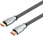 Braided Cable HDMI male - HDMI male 10m Ασημί