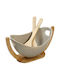 Espiel Salatschüssel mit Salatbesteck Keramik Beige 11.9x36.9x18.9cm 1Stück