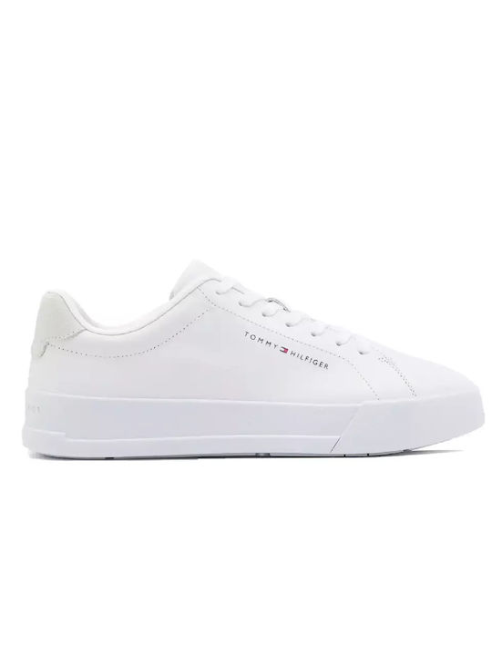Tommy Hilfiger Th Court Ανδρικά Sneakers Ασπρο