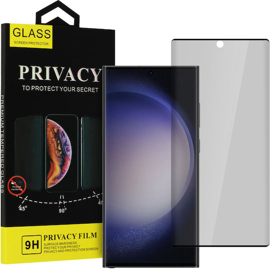 Glass Privatsphäre Vollflächig gehärtetes Glas Schwarz (Galaxy S23 Ultra)
