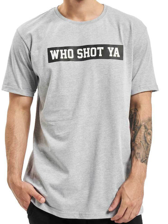 Who Shot Ya? Bluza Bărbătească cu Mânecă Scurtă Grey