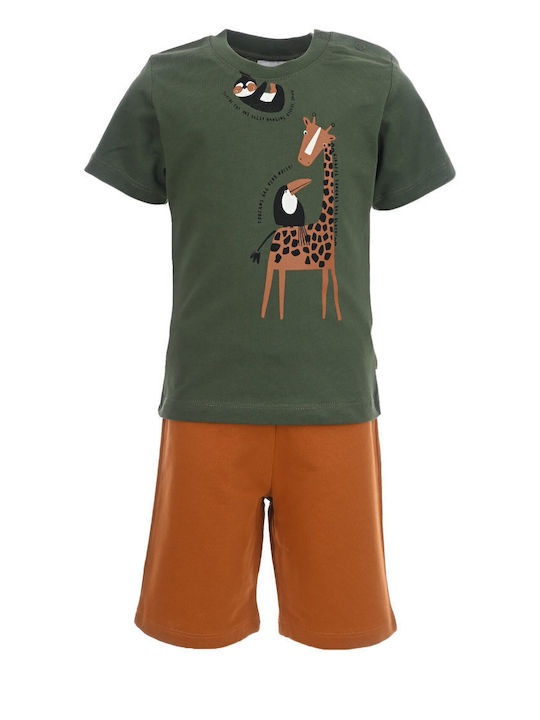Kinder-Set mit Shorts Sommer 2Stück Khaki café