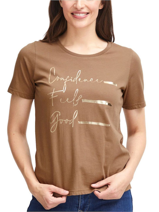 Fransa Γυναικείο T-shirt Καφέ