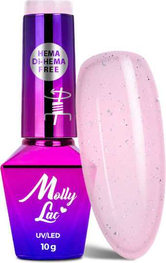 Molly Lac Ημιμόνιμο Βερνίκι Νυχιών Sparkling French 703 με Glitter 10gr