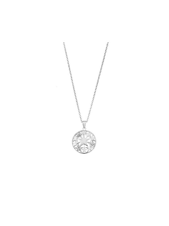 Senza Necklace with design Star from Silver with Zircon