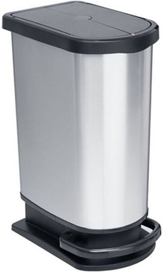 Delta Cleaning Plastic Waste Bin 50lt with Pedal Silver