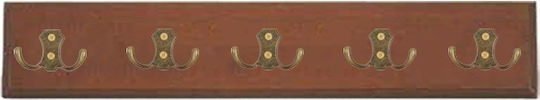 Frans Agățătoare de Perete Lemnoasă 5 Sloturi Brown / Antique 1buc
