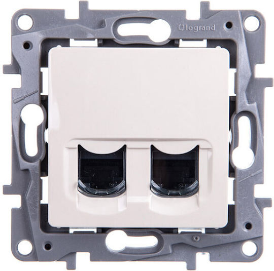 Legrand Niloe Διπλός Μηχανισμός Πρίζας Δικτύου RJ45 Τύπου Cat6 σε Μπεζ Χρώμα 664874