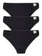 Eleana Βαμβακερά Γυναικεία Slip 3Pack Μαύρο