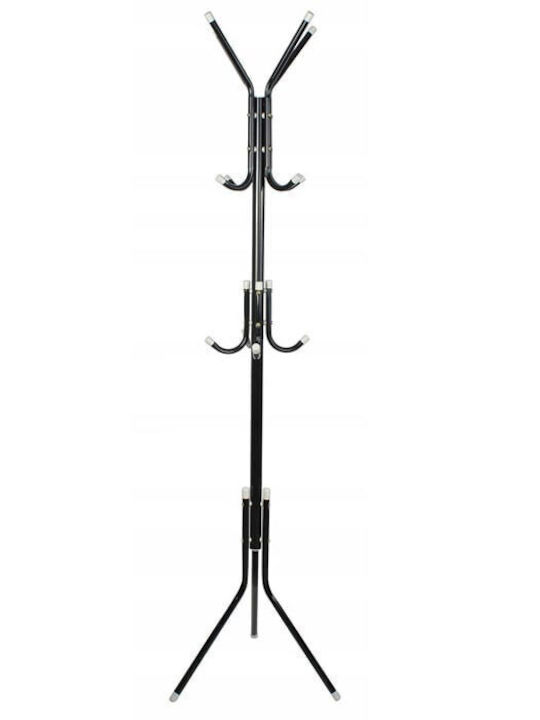 Metallic Coat Rack Black 42x42x172cm