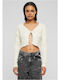 Short Women's Knitted Cardigan Whitesand