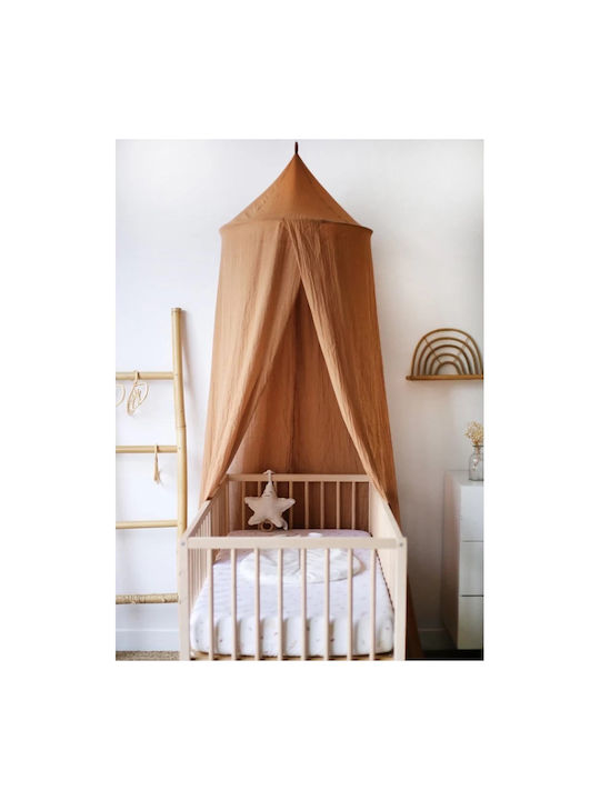 Trois Kilos Sept Cotton Baby Crib Mosquito Net 60x260cm Brown