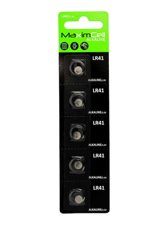 Maximcell Αλκαλικές Μπαταρίες Ρολογιών LR41 1.5V 5τμχ