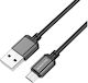 Borofone Bx87 Sharp Плетена USB 2.0 до микро USB кабел Черен 1м 1бр
