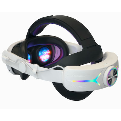 Meta Λουράκι Κεφαλής Elite Strap Με Μπαταρία 8000 Mah Meta Quest 3 für VR (Virtual Reality) in Weiß Farbe